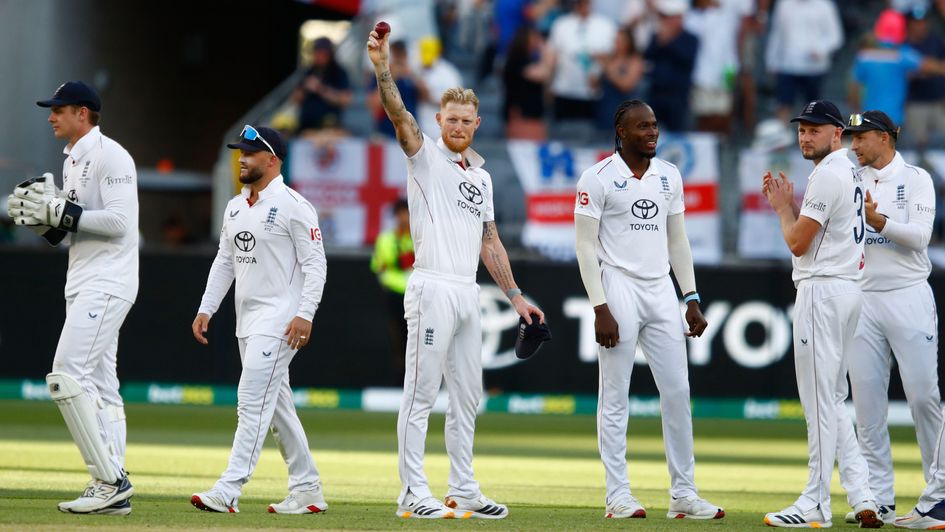 Ben Stokes salutes the crowd after completing his five-wicket haul