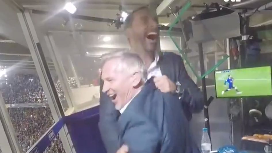 Scroll down to watch the celebrations of Gary Lineker and Rio Ferdinand