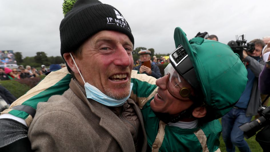 Frankie Dettori (right) and Johnny Murtagh enjoy the moment
