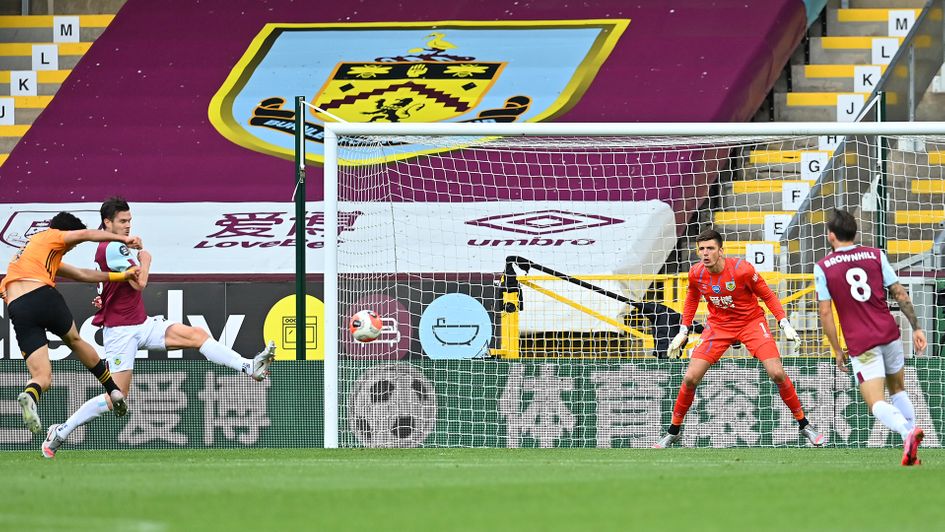 Raul Jimenez scores against Burnley