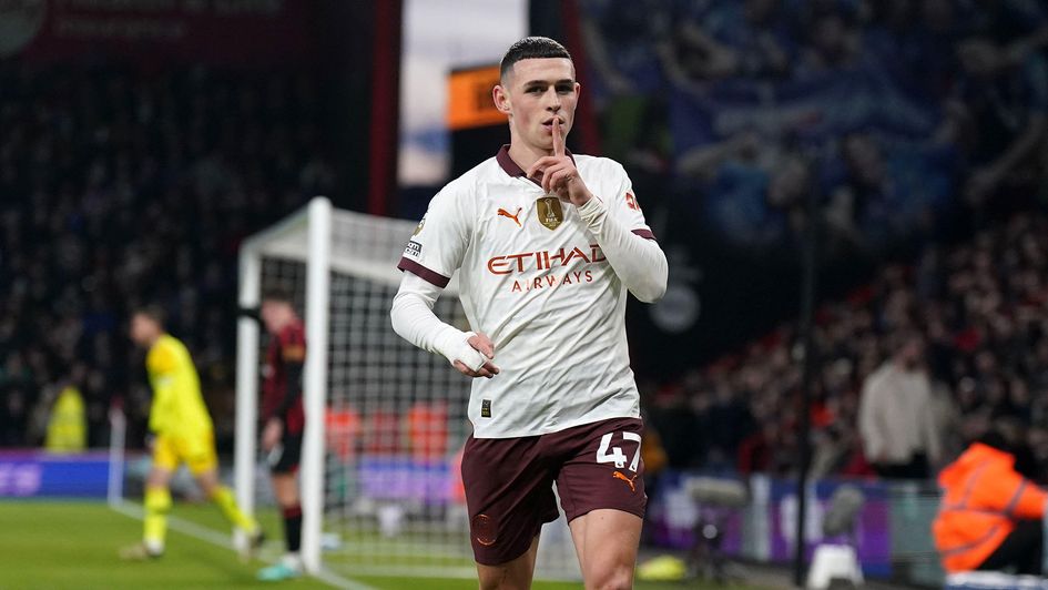 Phil Foden celebrates for Manchester City