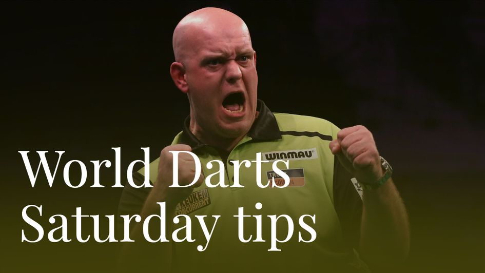 Michael van Gerwen is in action at the Ally Pally on Saturday