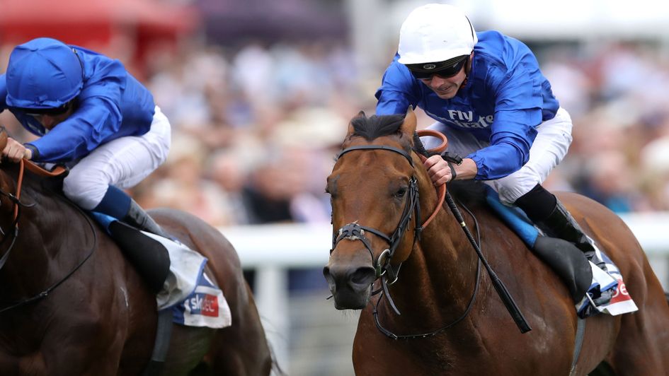 Old Persian ridden by James Doyle (right) wins the Sky Bet Great Voltigeur Stakes