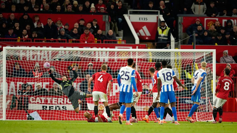 Danny Welbeck scores against Manchester United