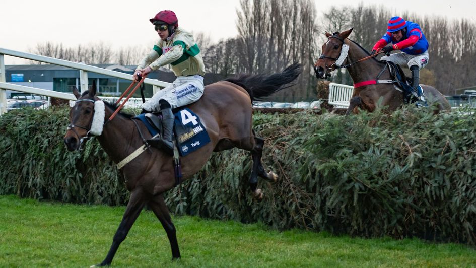 Twig leads Mr Vango over the last in the Becher