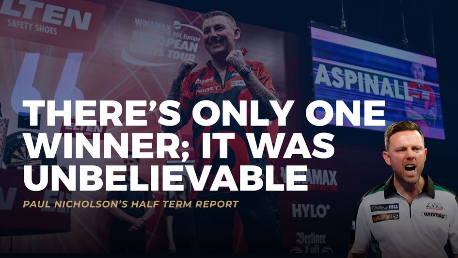 Find out which 'award' that Nathan Aspinall won in Paul Nicholson's half-term report