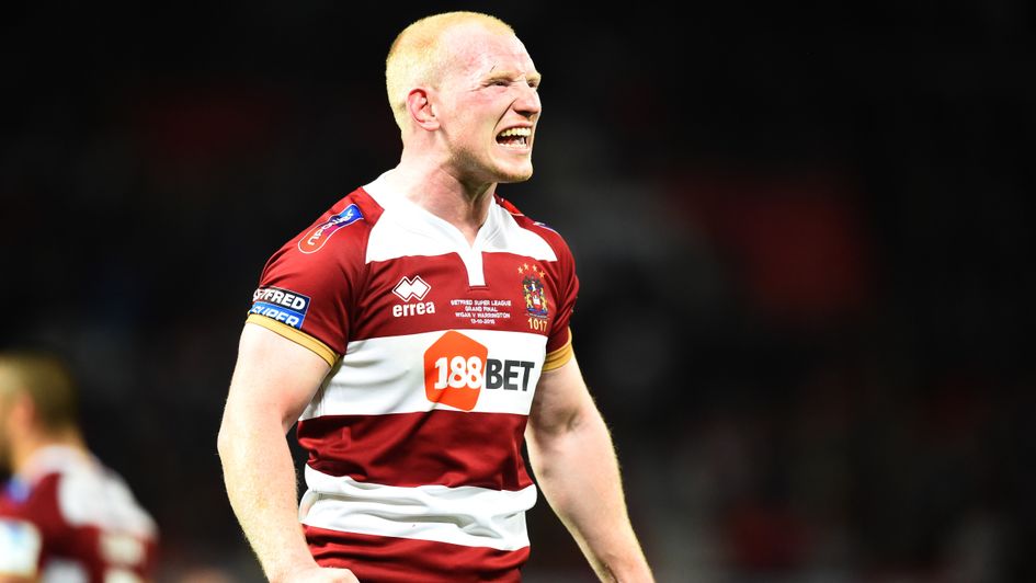 Liam Farrell: Celebrations with Wigan at the Grand Final at Old Trafford in October 2018