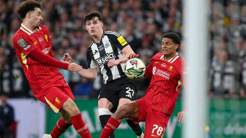 Tino Livramento fired a shot in the Carabao Cup final