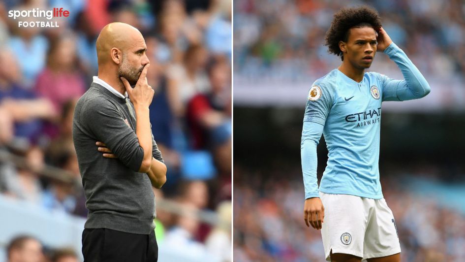 Pep Guardiola (left) has dismissed talk of a row with Leroy Sane