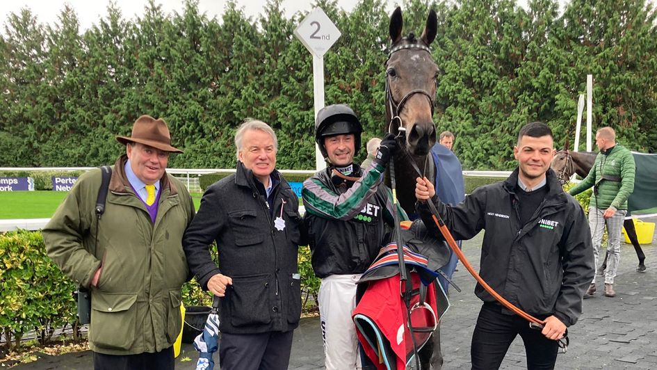 Attacca pictured with Nico de Boinville and winning connections