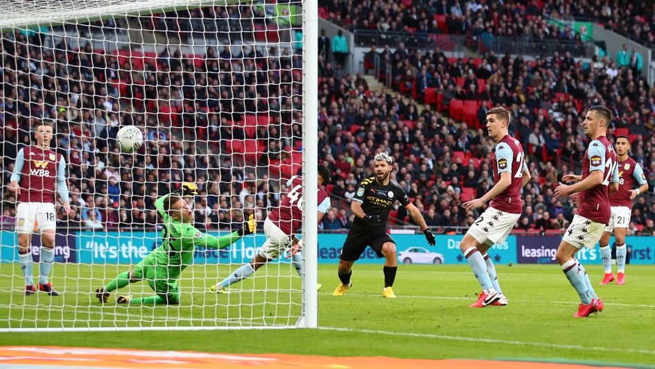 Sergio Aguero fires Manchester City into the lead