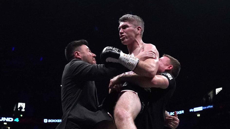 Liam Smith celebrates