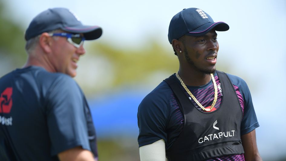 Jofra Archer at training