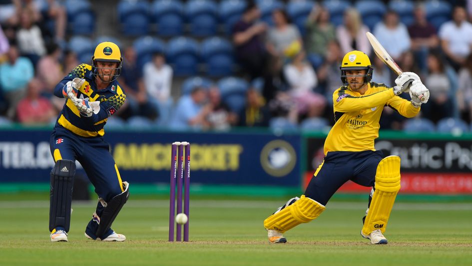 Lewis McManus in full flow for Hampshire