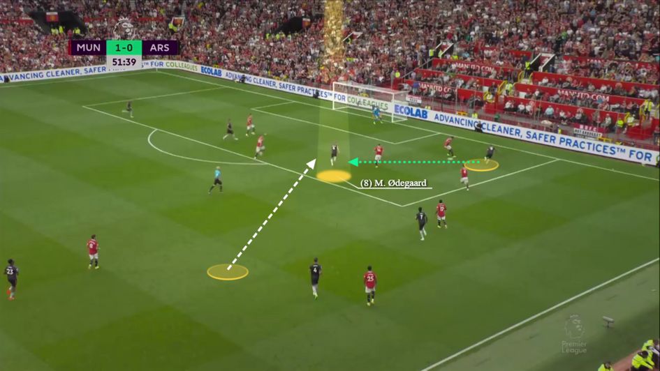 Brilliantly timed run into the area