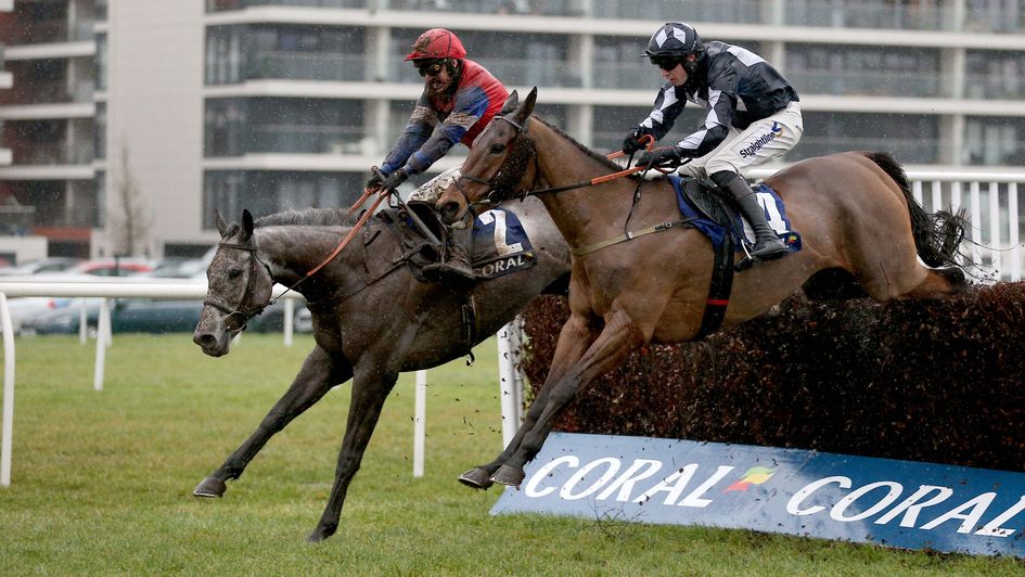 Grumpy Charley (far side) is over the last in front