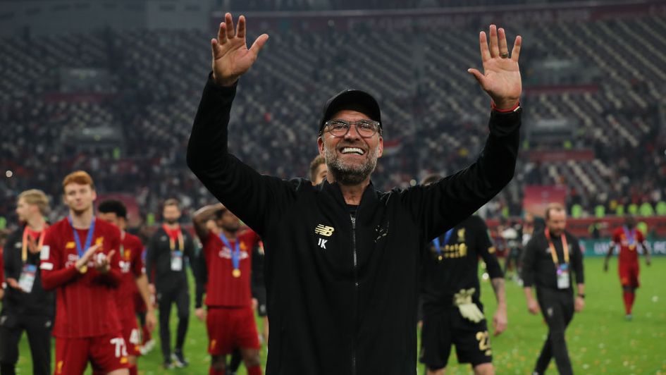 Jurgen Klopp celebrates Liverpool's Club World Cup win