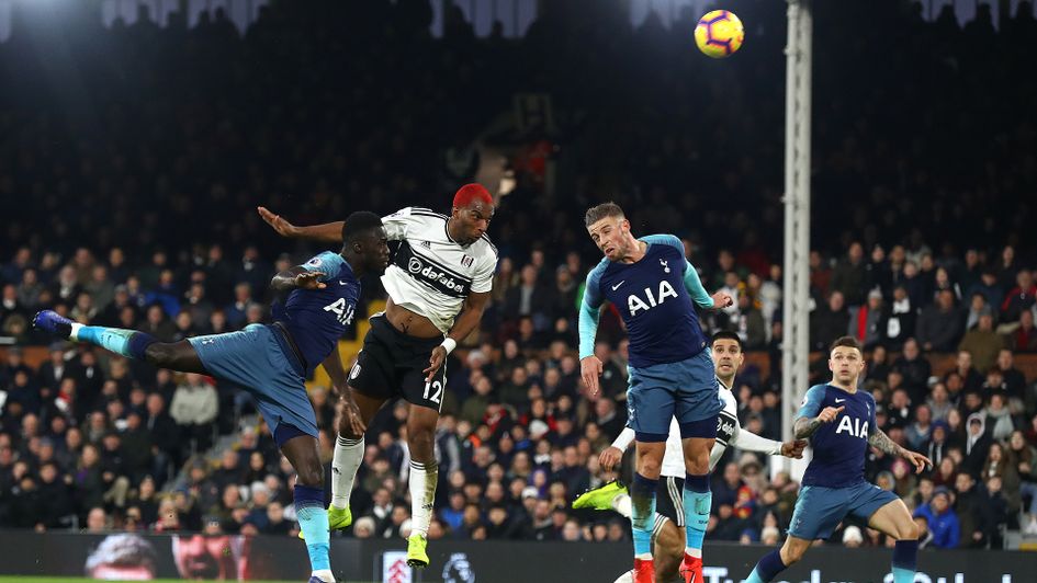 Ryan Babel directs a header towards goal