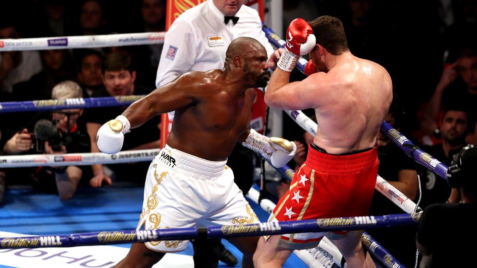 Dereck Chisora lands a blow on David Price