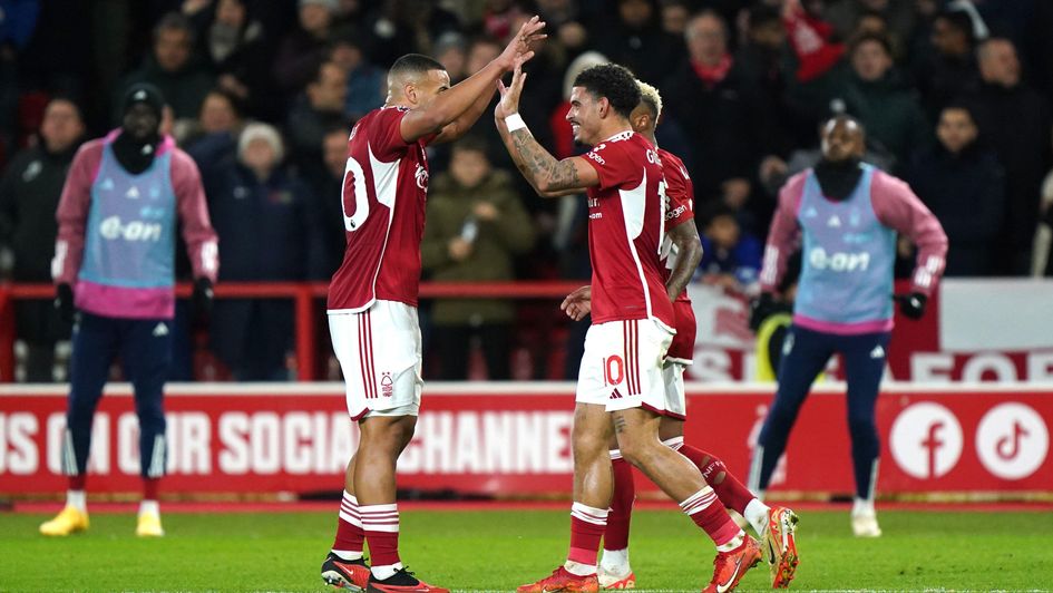 Nottingham Forest's Morgan Gibbs-White celebrates