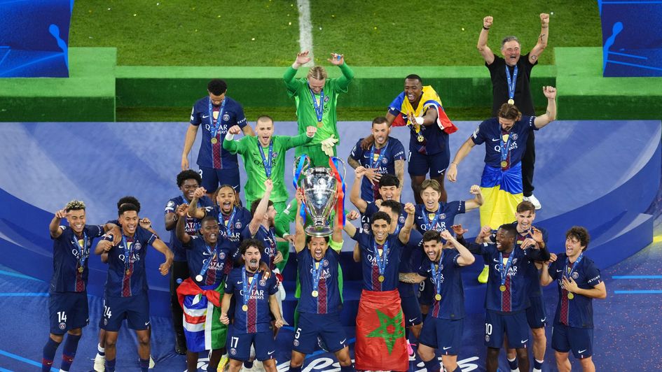 PSG lift the Champions League trophy