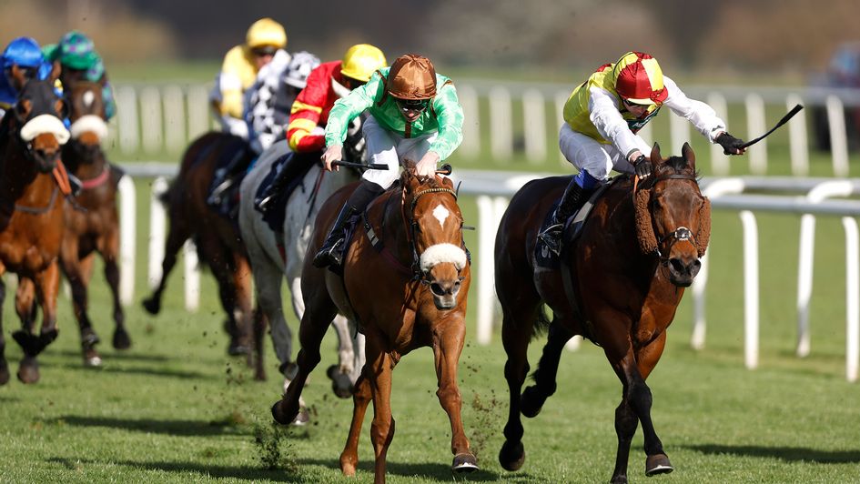 Knebworth (right) gets the better of Woven