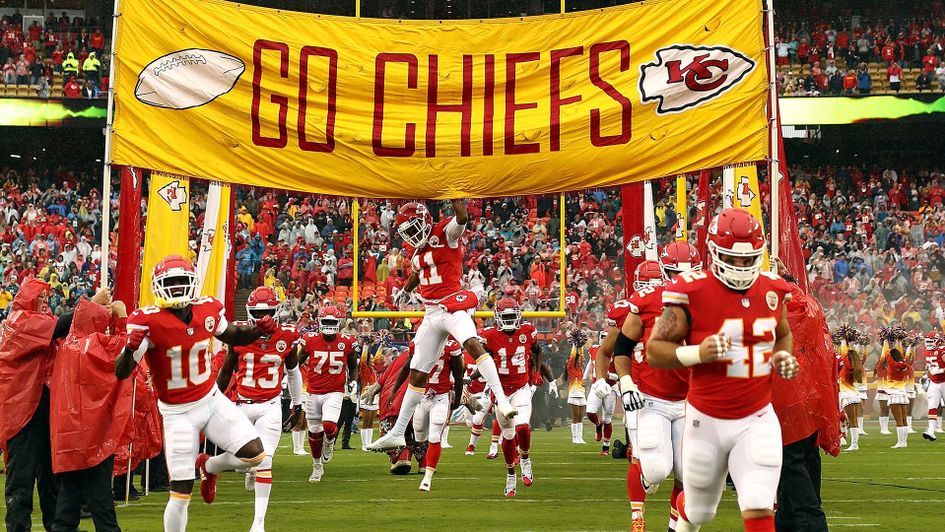The Kansas City Chiefs celebrate in the NFL