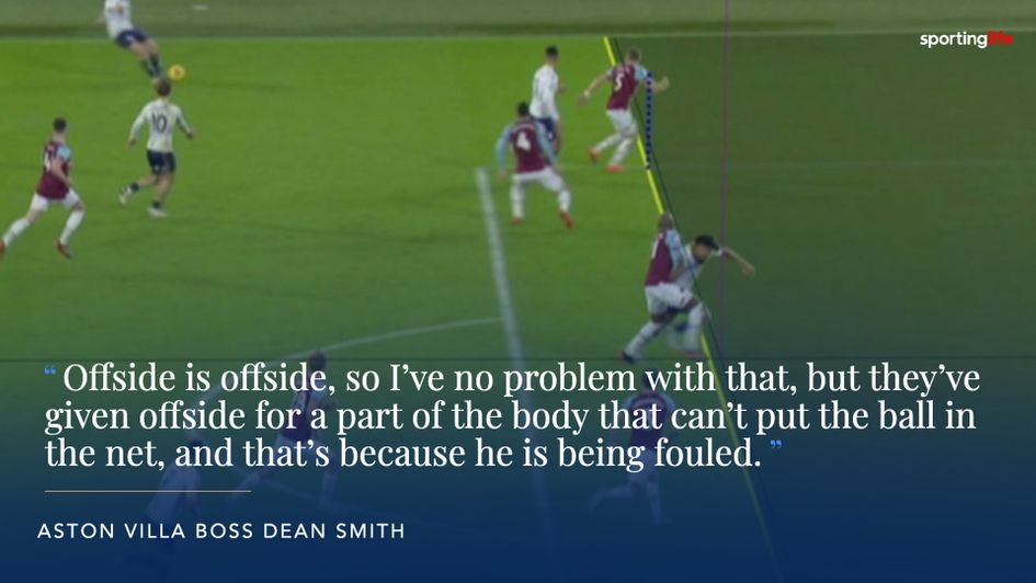 Dean Smith on the offside call against Ollie Watkins