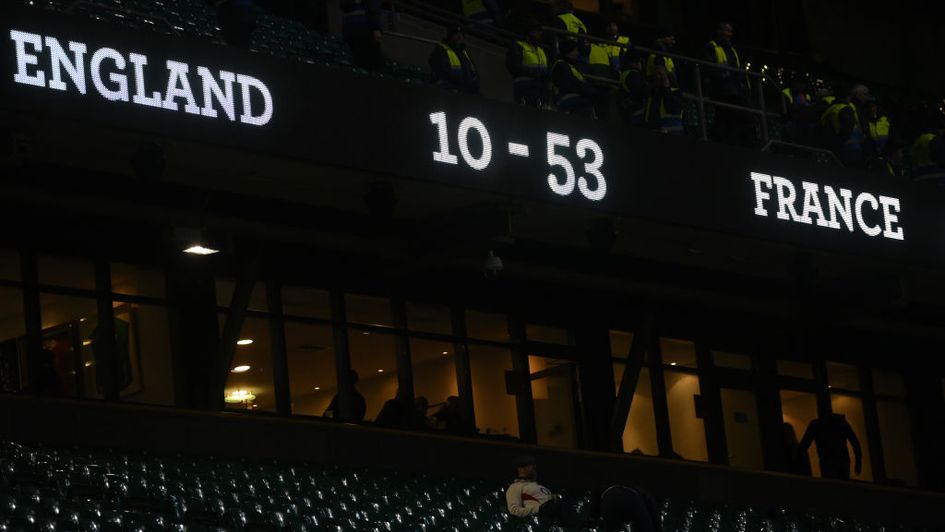 England were subjected to a thrashing at Twickenham