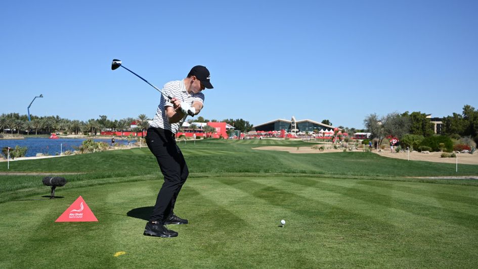 Matt Fitzpatrick tees off in Abu Dhabi