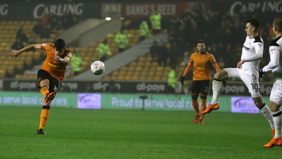 Ruben Neves makes it 2-0 for Wolves against Derby with a sensational goal