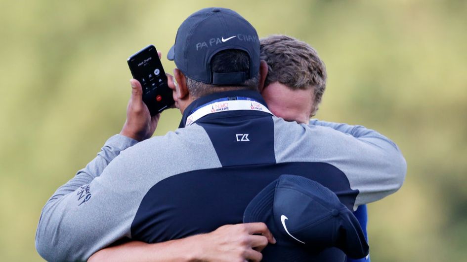 Cameron Champ and his father Jeff on a call with Mack Champ, Cameron's grandfather