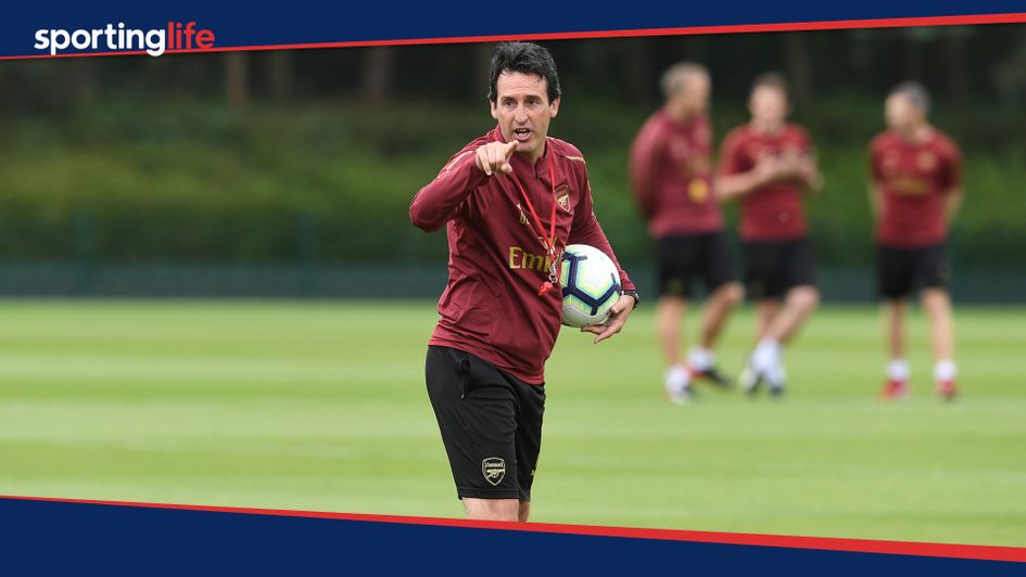 Unai Emery during Arsenal training