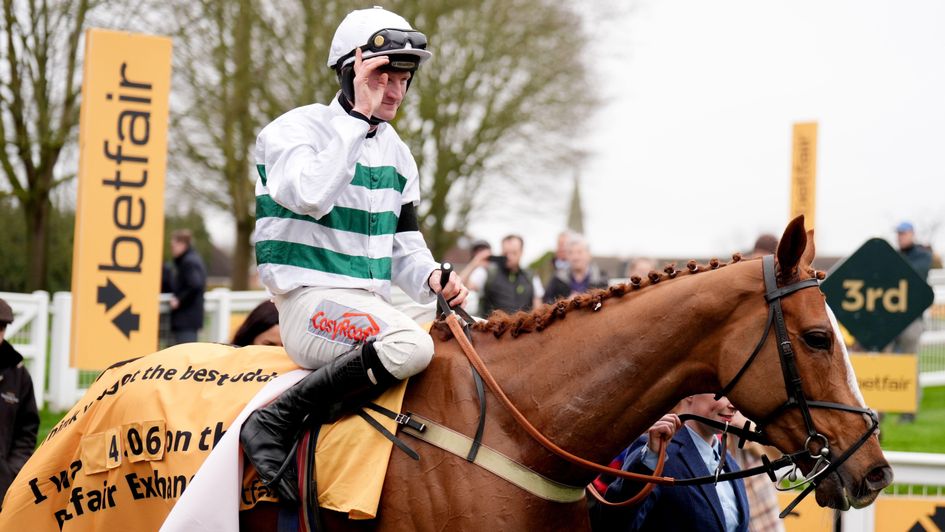 Caoilin Quinn after winning on Mondo Man at Sandown