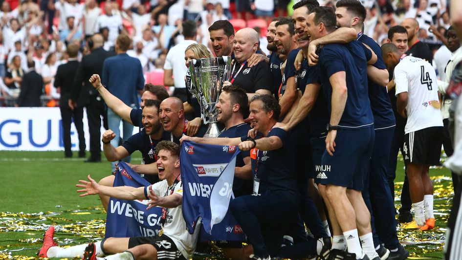 Fulham celebrate after winning the 2018 Sky Bet Championship play-off final