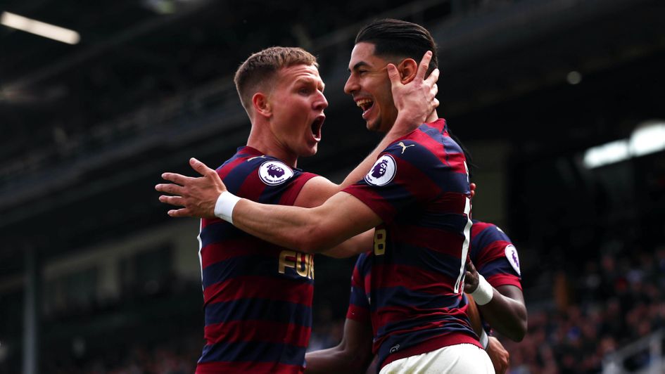 Ayoze Perez (right): Newcastle forward celebrates after scoring at Fulham