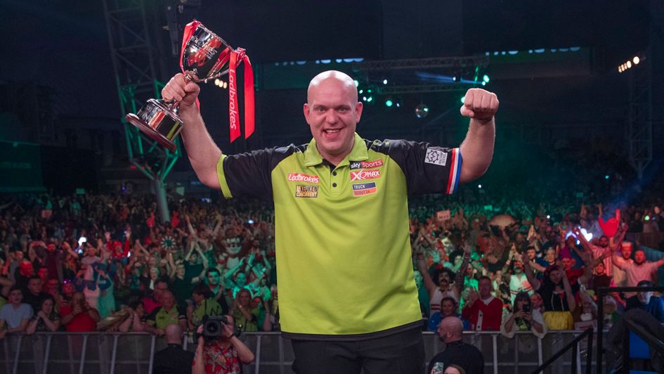 Michael van Gerwen won the Players Championship Finals (Picture: Lawrence Lustig/PDC)