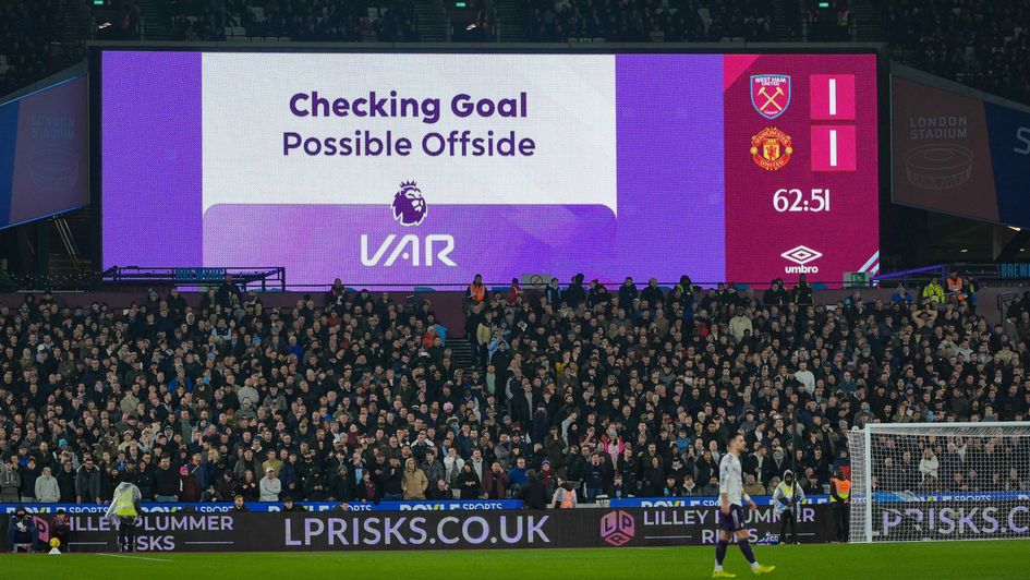 A VAR check at West Ham