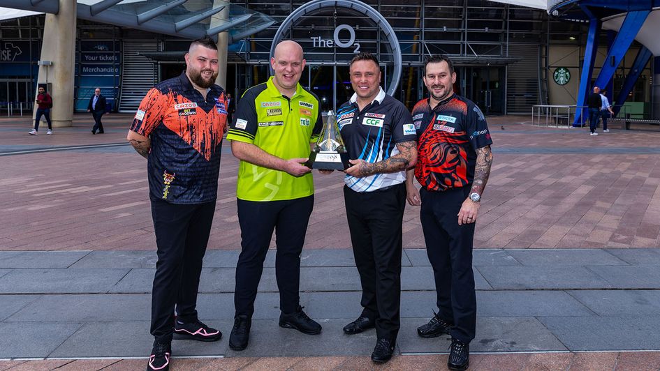 Michael Smith, Michael van Gerwen, Gerwyn Price and Jonny Clayton (Picture: Steven Paston/PDC)