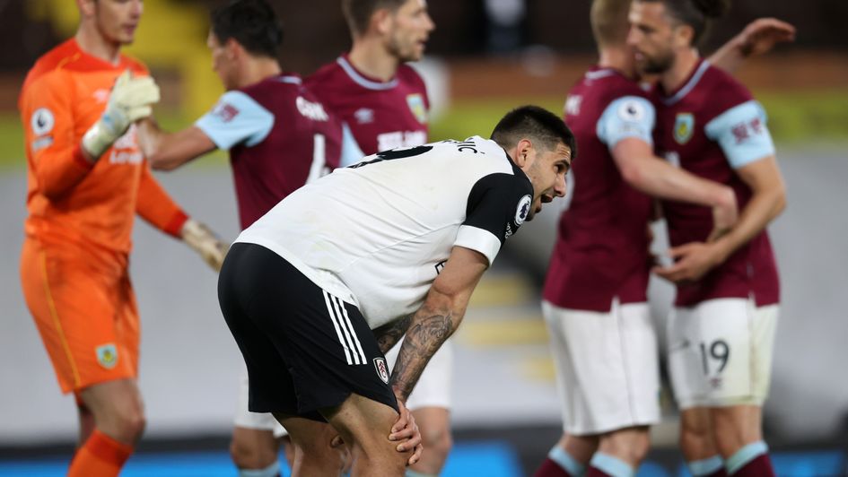 Fulham's Aleksandar Mitrovic looks dejected after Fulham are relegated