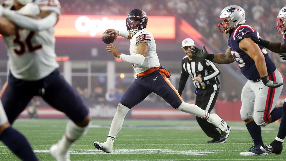 Justin Fields in action for the Chicago Bears