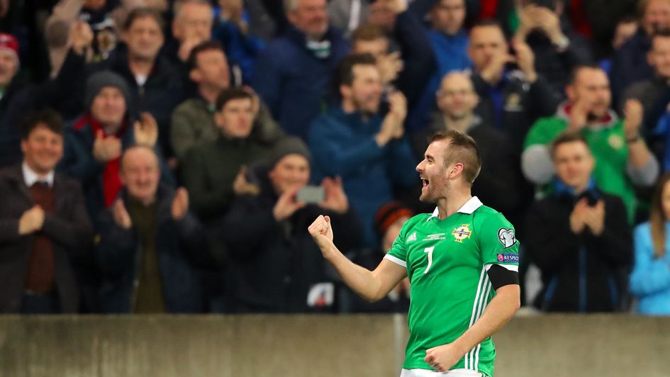 Northern Ireland's Niall McGinn celebrates scoring