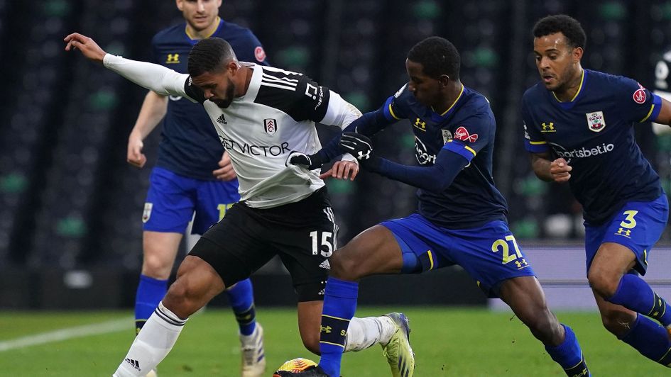 Fulham's Ruben Loftus-Cheek battles against Southampton