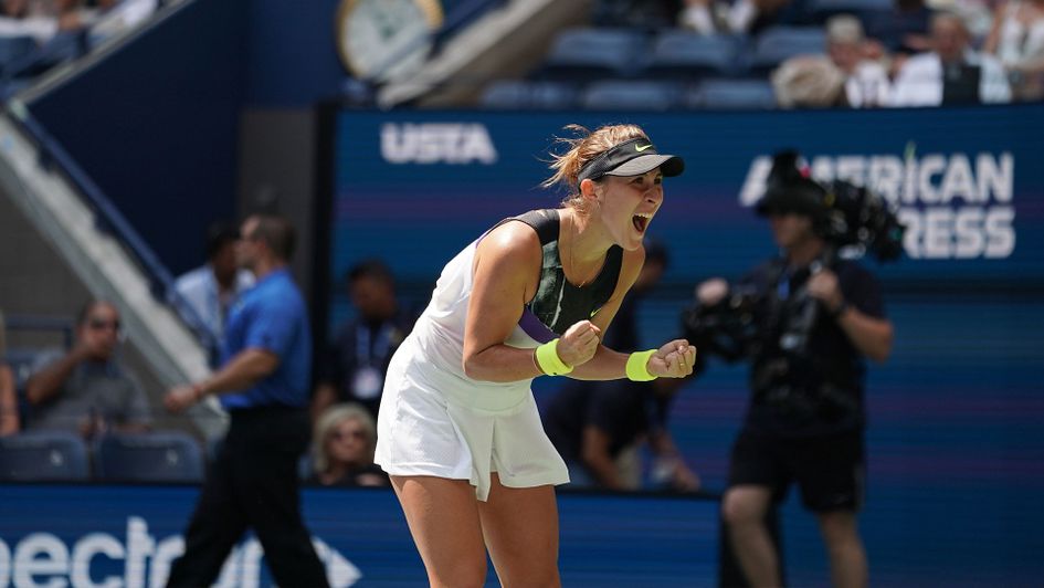Belinda Bencic celebrates her latest victory at the US Open