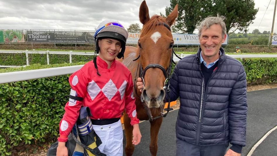 Freddie Gingell with his father, Dave (Pic: The Jockey Club)