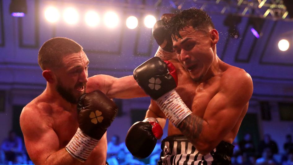 James Dickens (left) looks the value call