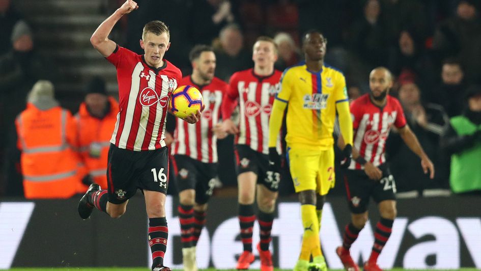 James Ward-Prowse celebrates scoring in his third successive Premier League game for Southampton