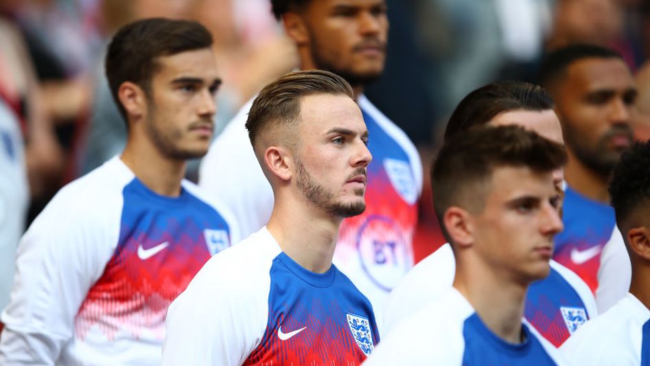 James Maddison (centre) will have to wait for his England senior debut