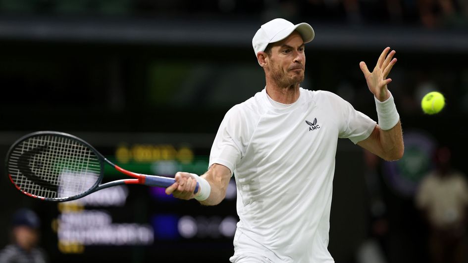Andy Murray in action at Wimbledon