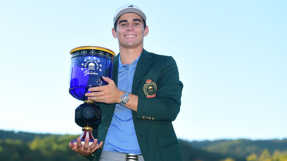 Joaquin Niemann celebrates with the trophy